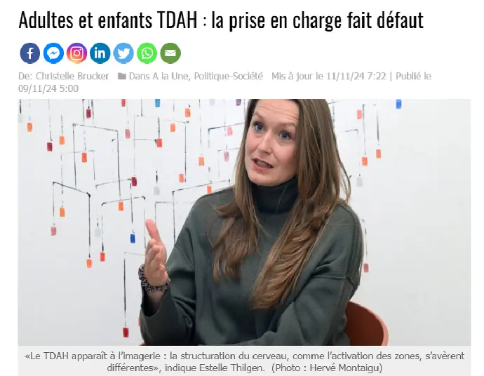 article de journal enfants TDAH